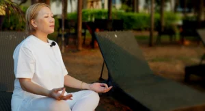 A Woman Doing Meditation