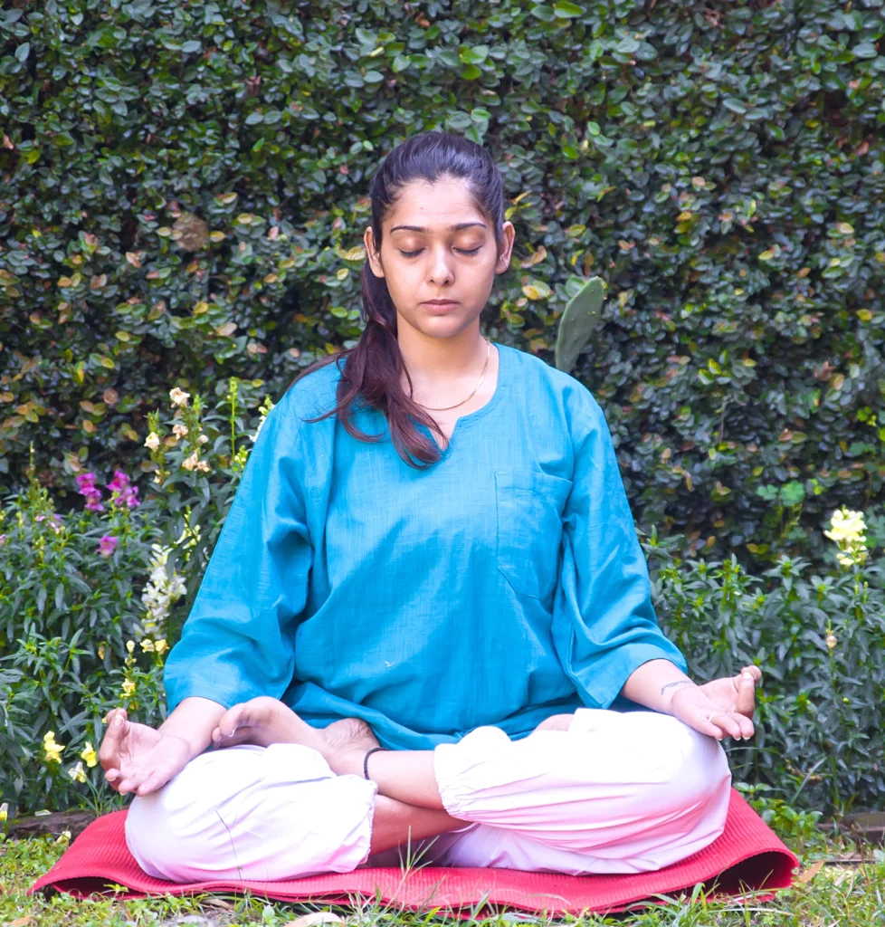 A sadhwi doing meditation