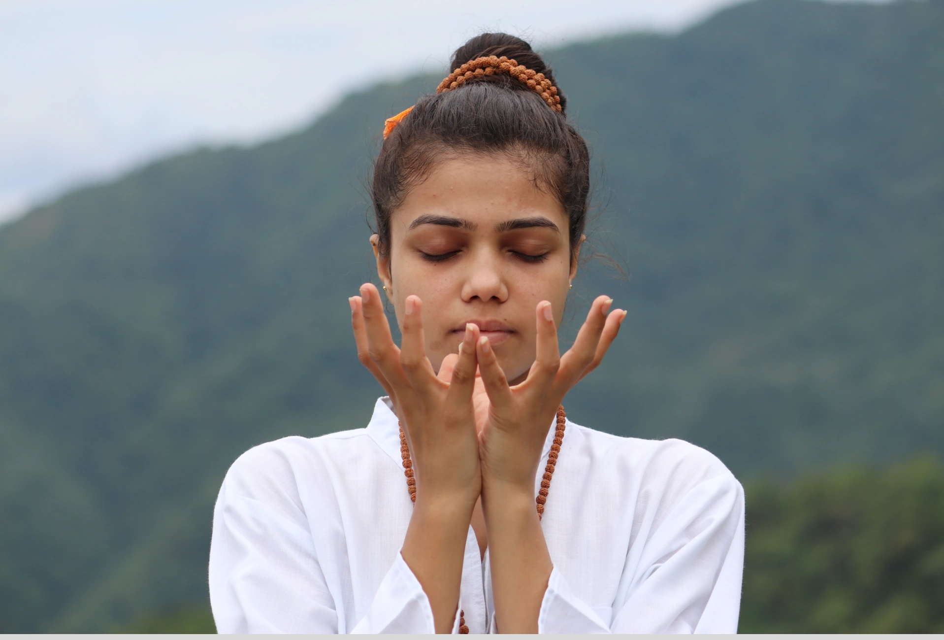 Girl in Yoga pose at Satbodh school